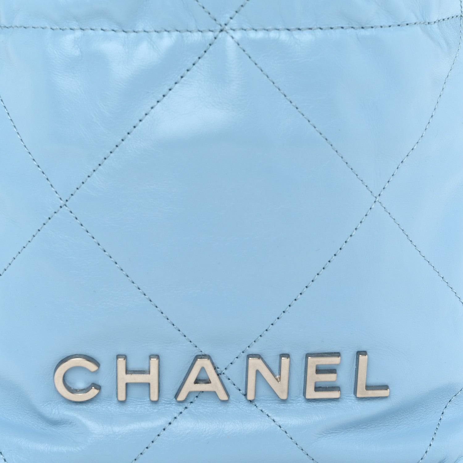 Chanel Shiny Calfskin Quilted Mini Chanel 22 Light Blue 8 of 10