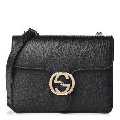 Gucci Dollar Calfskin Small Interlocking G Shoulder Bag Black 1 of 7