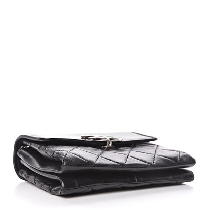 Chanel Washed Calfskin Hamptons Flap Bag Black 4 of 11