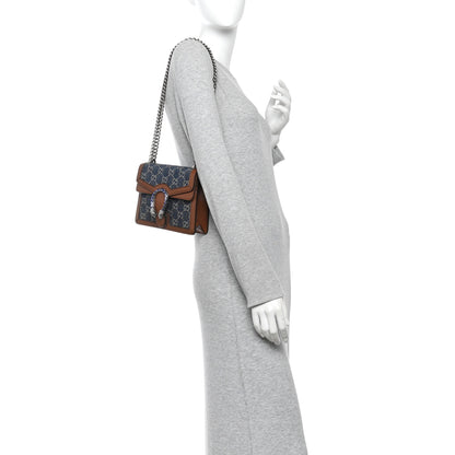 Gucci New Denim GG Monogram Dollar Calfskin Enamel Mini Dionysus Shoulder Bag Blue Tea Cuir Epilog Electric Blue 2 of 10