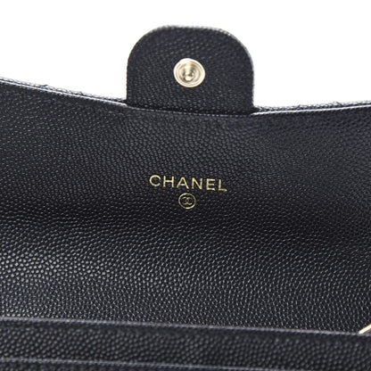 Chanel Caviar Quilted Medium Gusset Flap Wallet Black 6 of 9