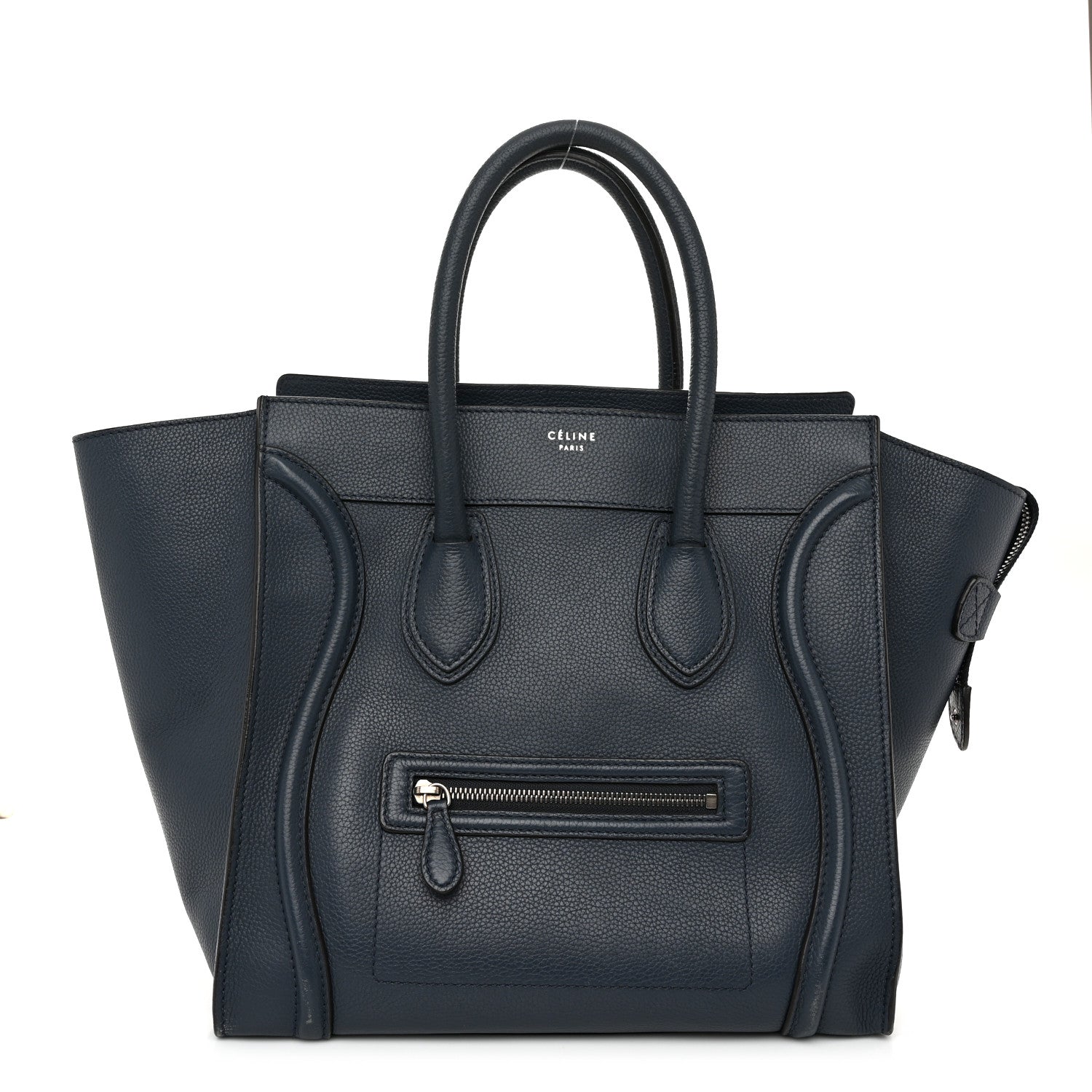 Celine Drummed Calfskin Mini Luggage Blue 1 of 13