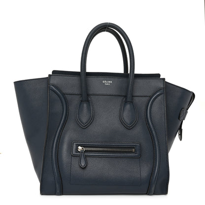 Celine Drummed Calfskin Mini Luggage Blue 1 of 13