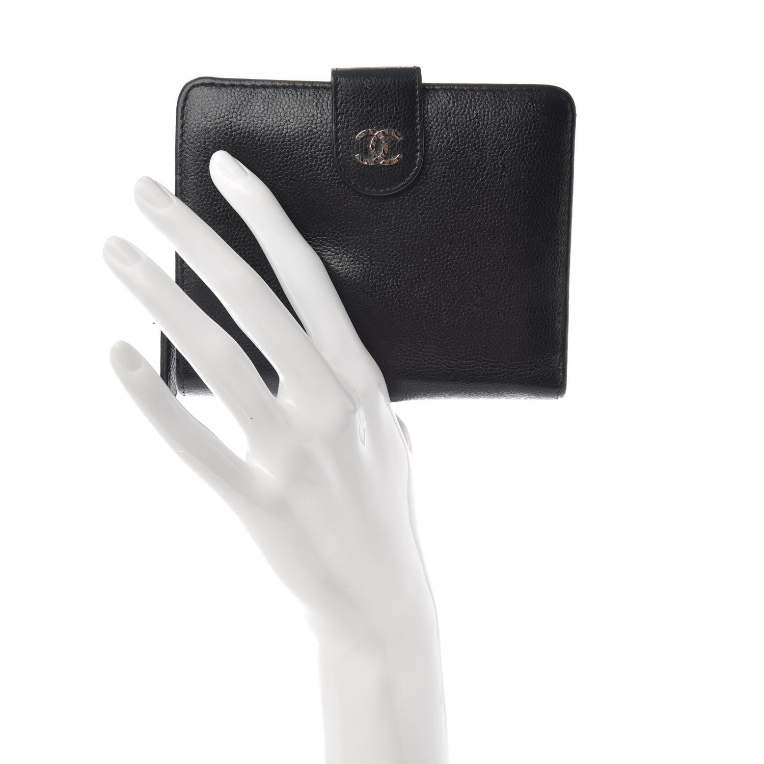 Chanel Caviar Sevruga French Compact Wallet Black 2 of 8