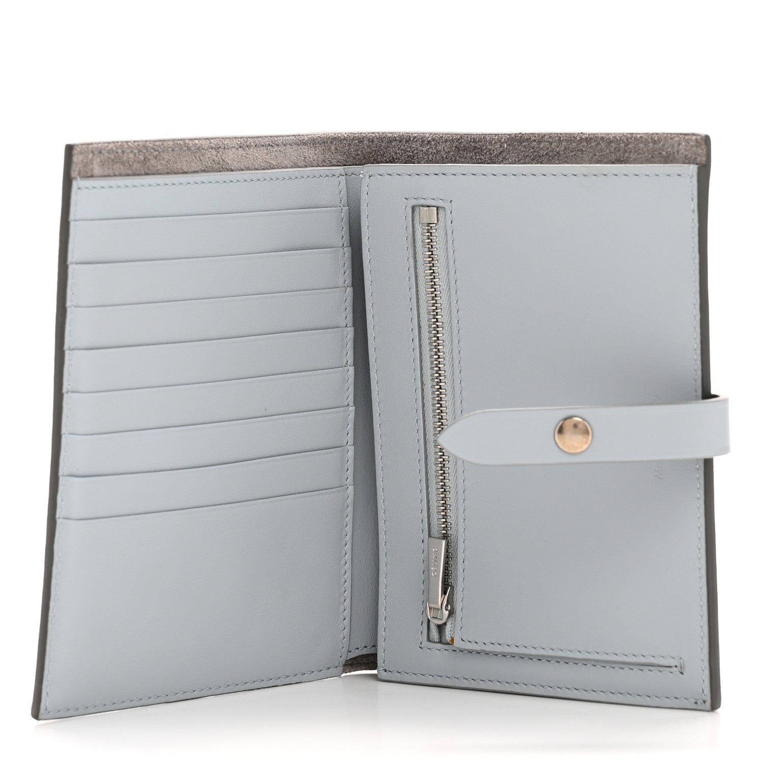 Celine Grained Calfskin Medium Multifunction Strap Wallet Pebble Mineral 5 of 9