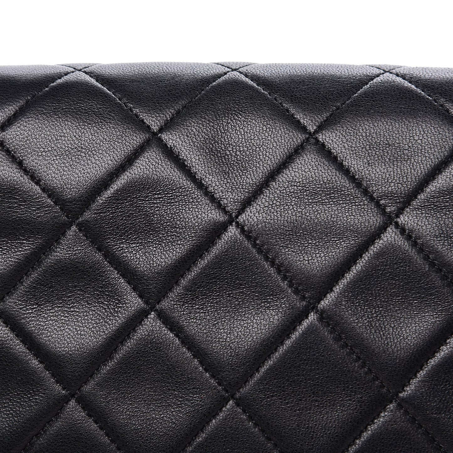 Lambskin Quilted Medium Single Flap Black