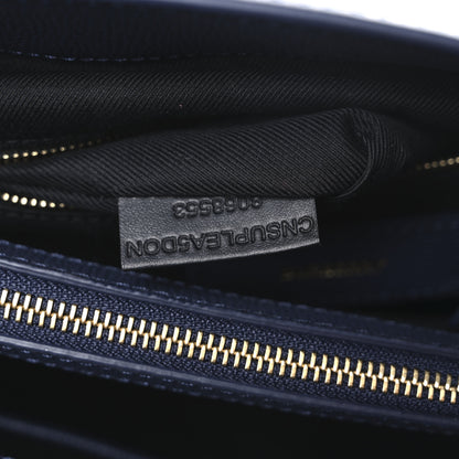 Burberry Derby Calfskin House Check Medium Banner Tote Ink Blue 7 of 10