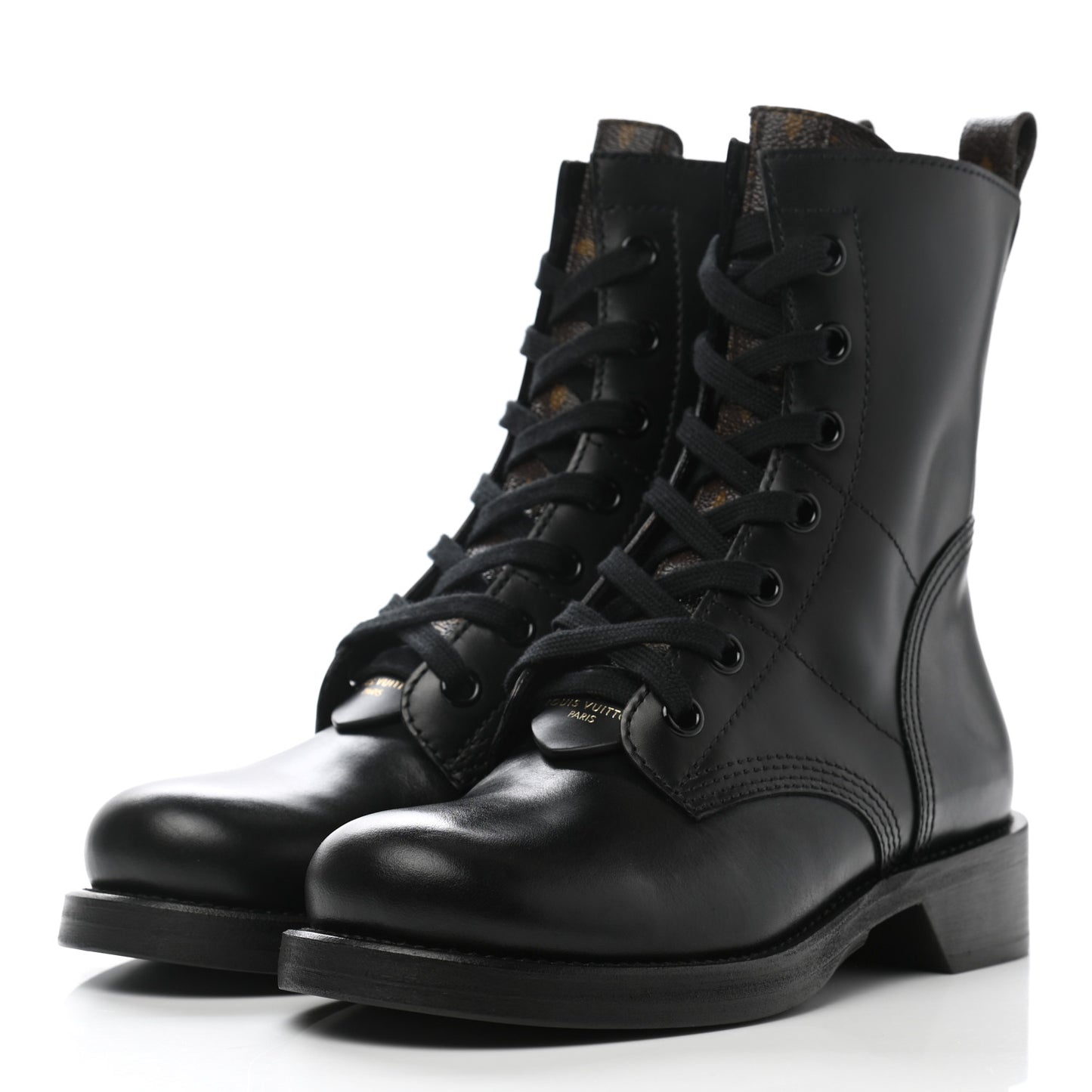 Calfskin Monogram Metropolis Flat Ranger Boots 37 Black