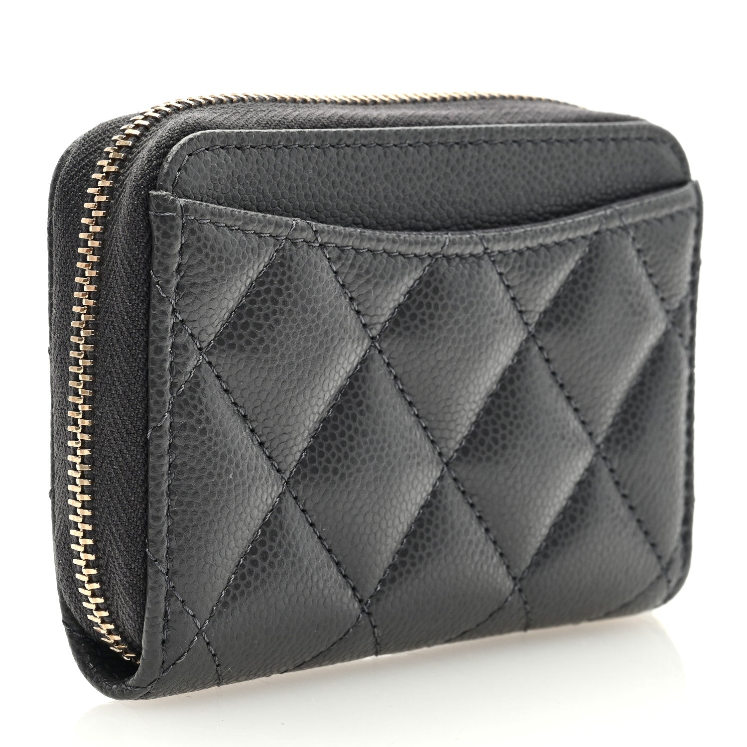 Chanel Caviar Quilted Zip Coin Purse Dark Grey 3 of 7
