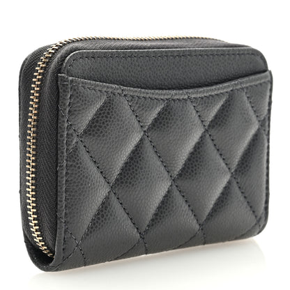 Chanel Caviar Quilted Zip Coin Purse Dark Grey 3 of 7