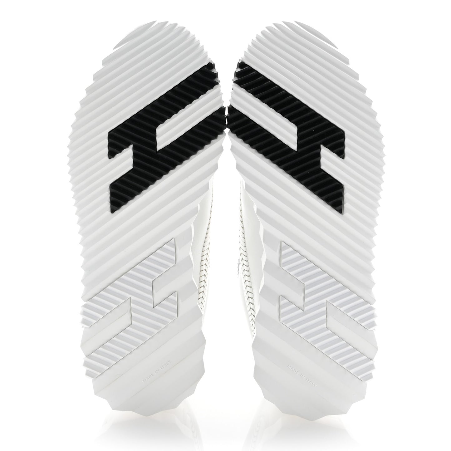 Calfskin Herringbone Braided Bouncing Sneakers 37 White