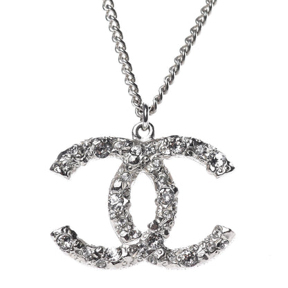 Chanel Crystal Large CC Necklace Silver 4 of 5