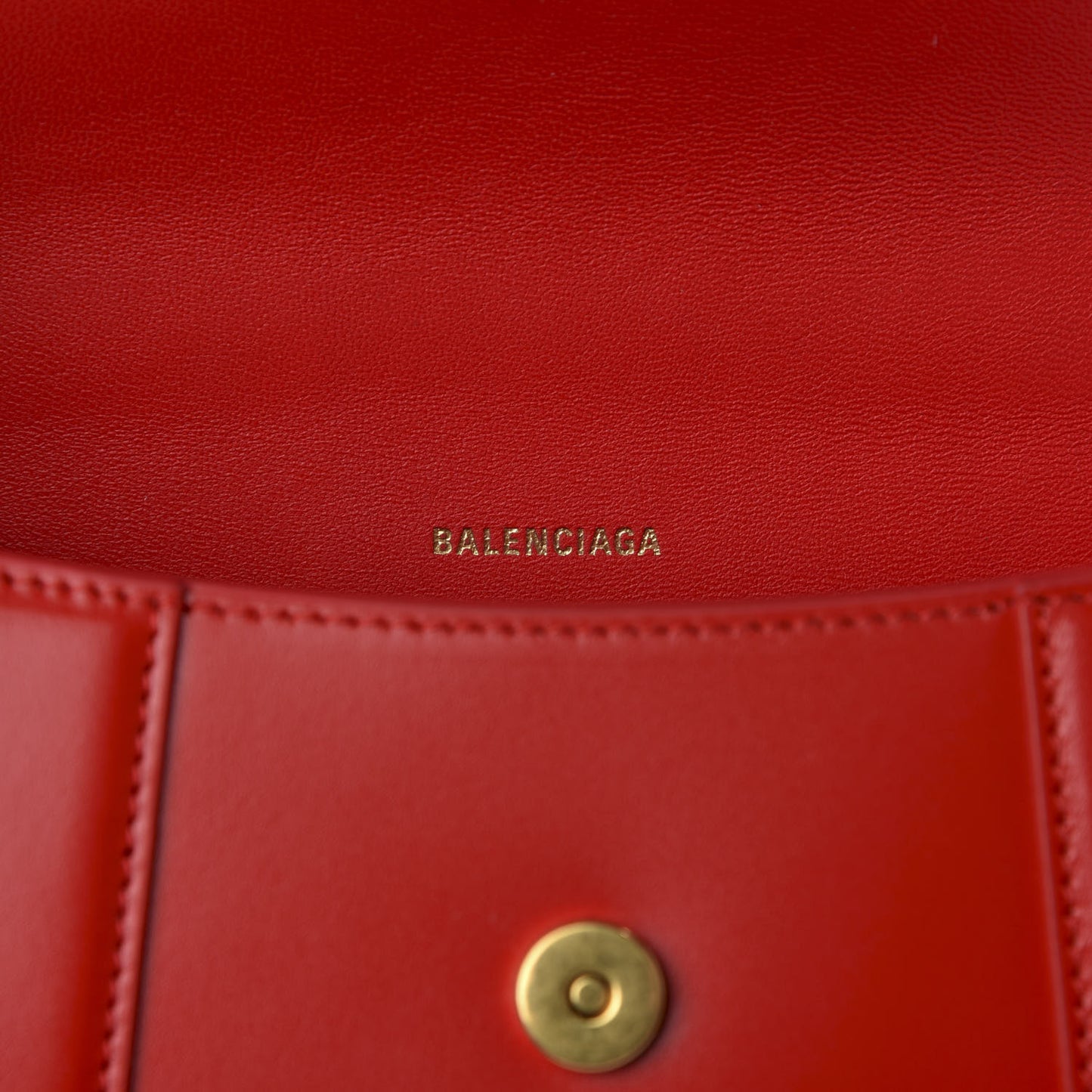 Shiny Box Calfskin Hourglass Top Handle Bag XS Bright Red