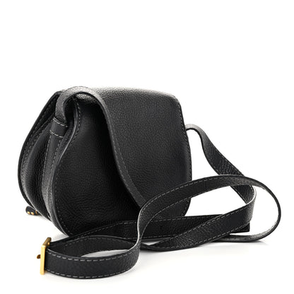 Chloe Grained Calfskin Small Marcie Saddle Bag Black 4 of 10