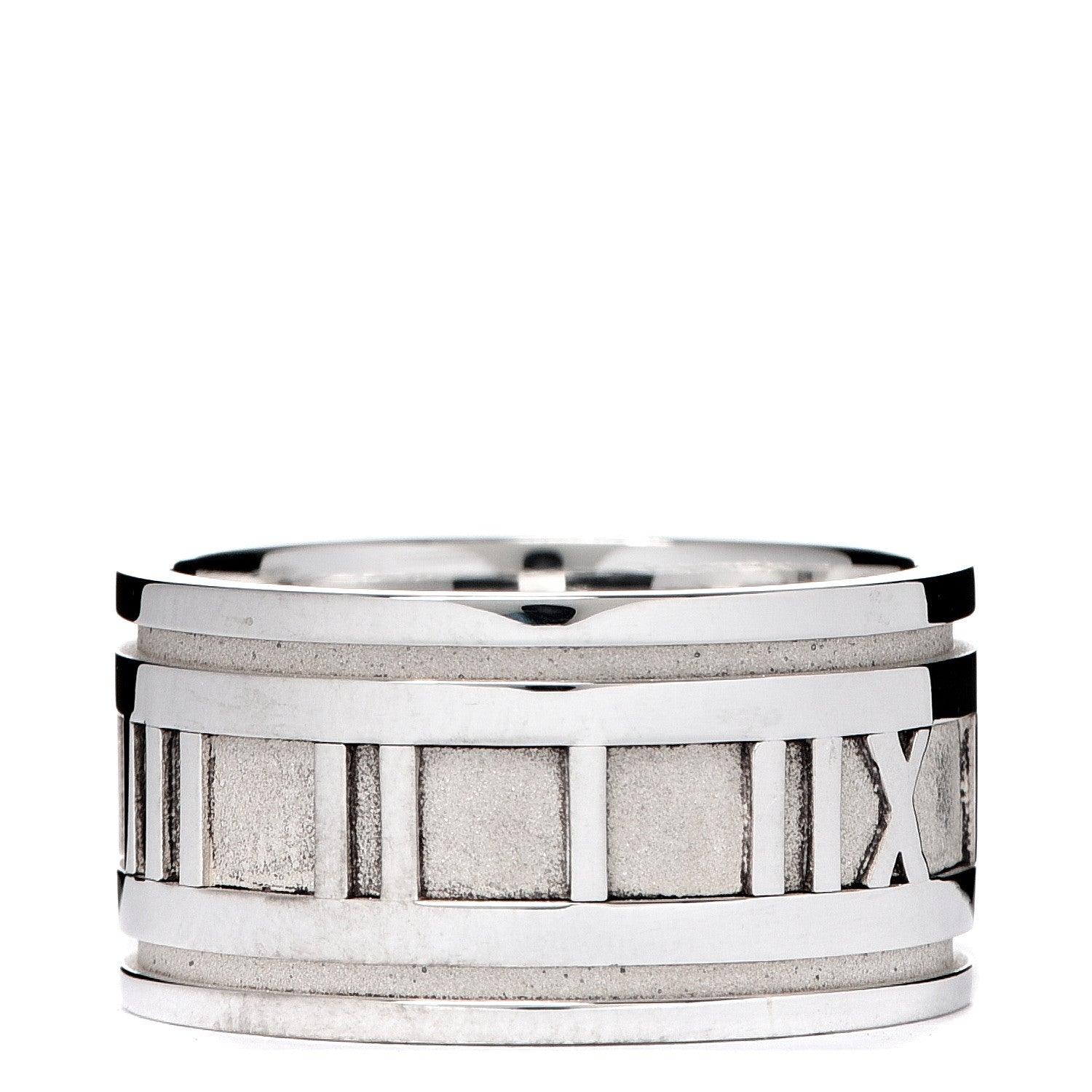 Tiffany Sterling Silver 12mm Atlas Band Ring 60 9 2 of 4