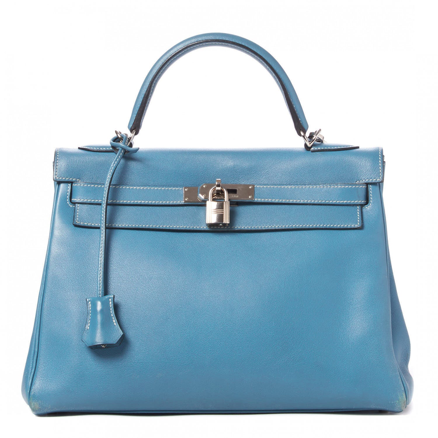 Hermes Swift Kelly Retourne 32 Blue Jean 1 of 39