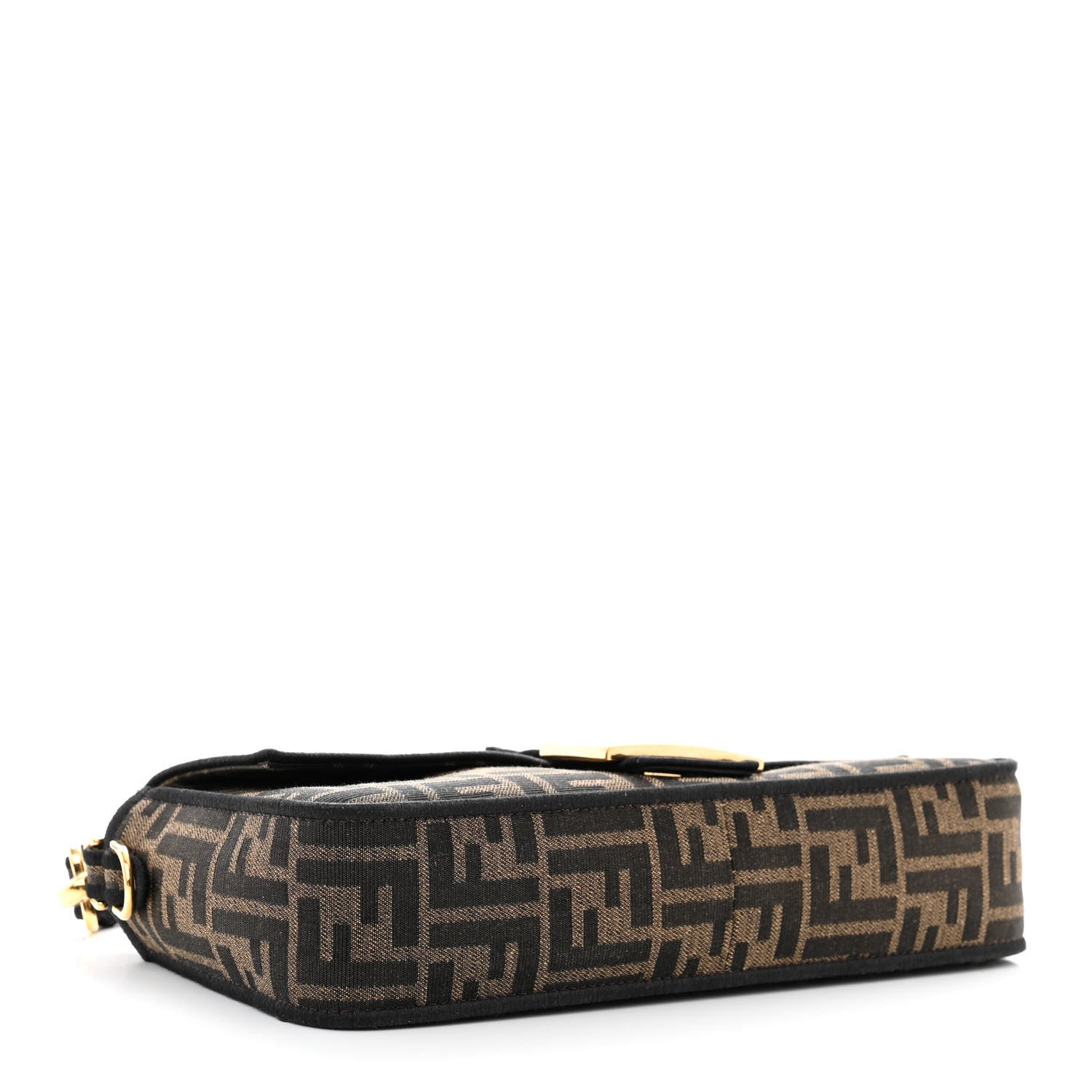 Fendi Fabric Jacquard FF 1974 Medium Baguette Tobacco Moro Black 4 of 10