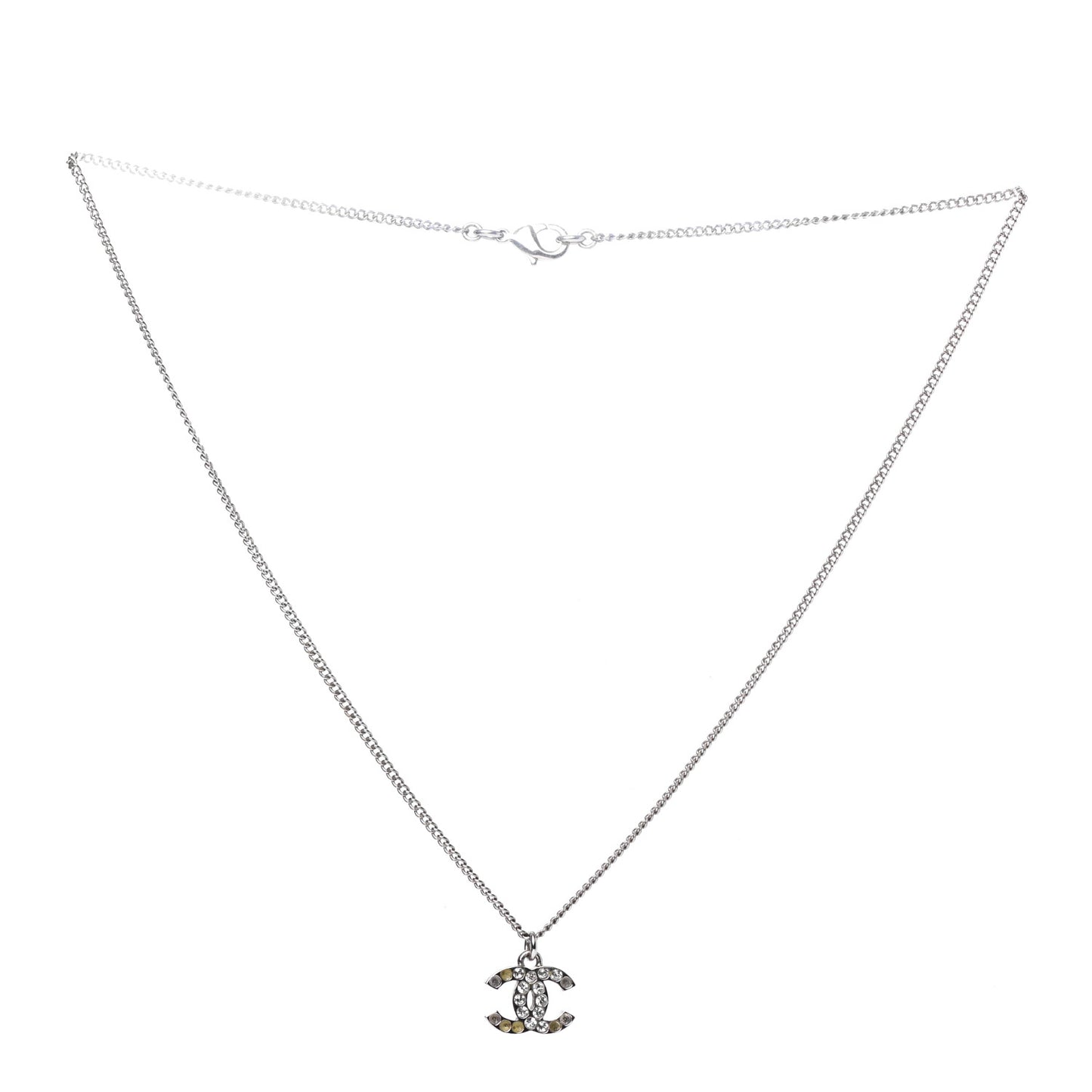 Crystal CC Necklace Silver