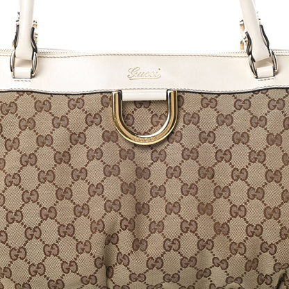 Gucci Monogram D Gold Ring Tote White 8 of 16