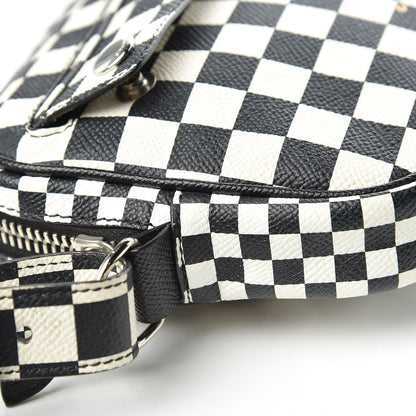 Givenchy Grained Calfskin Checkered Print Messenger Black White 15 of 16