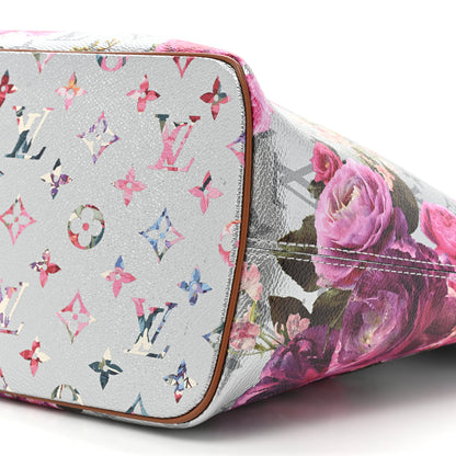 Louis Vuitton Metallic Monogram LV Garden Neverfull MM Silver 9 of 10