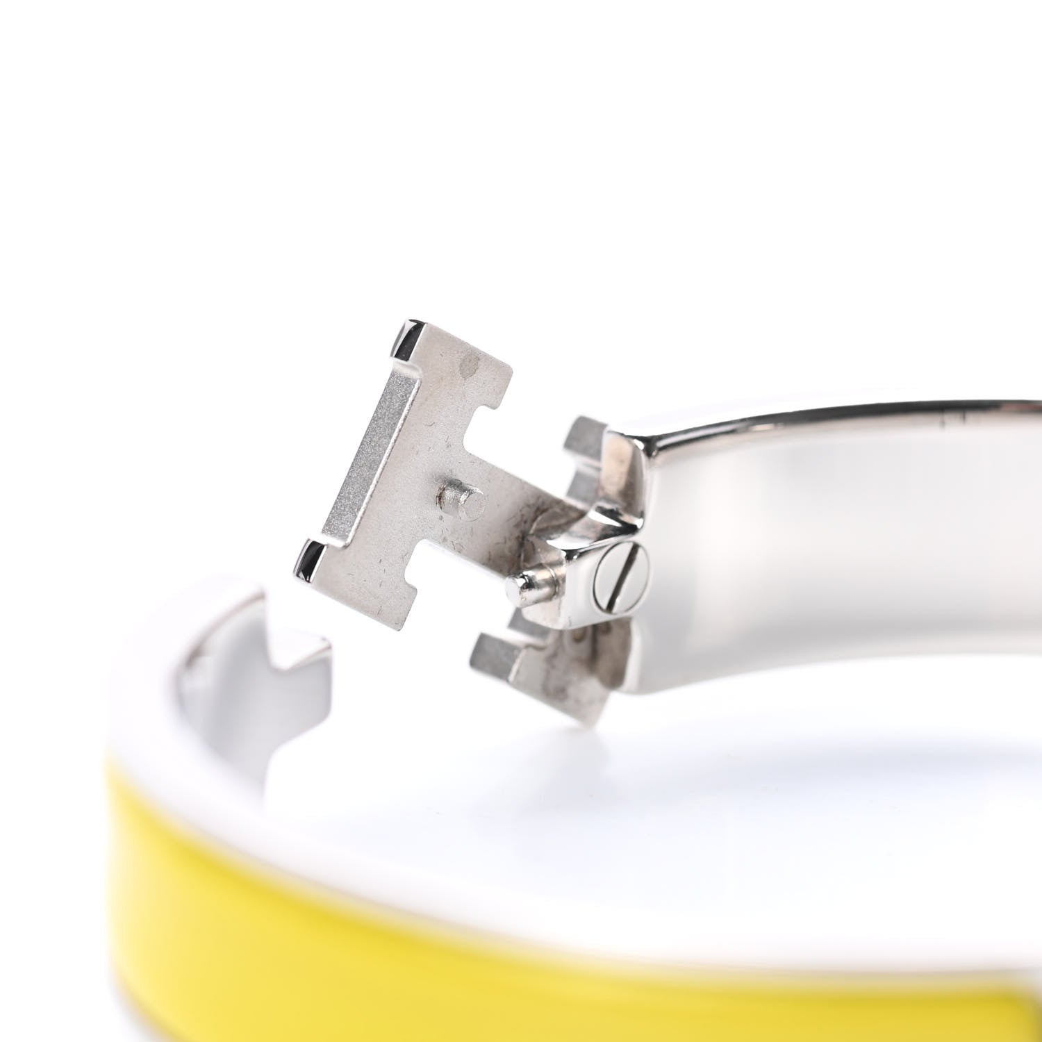 Hermes Enamel Narrow Clic Clac H Bracelet GM Chartreuse 5 of 6