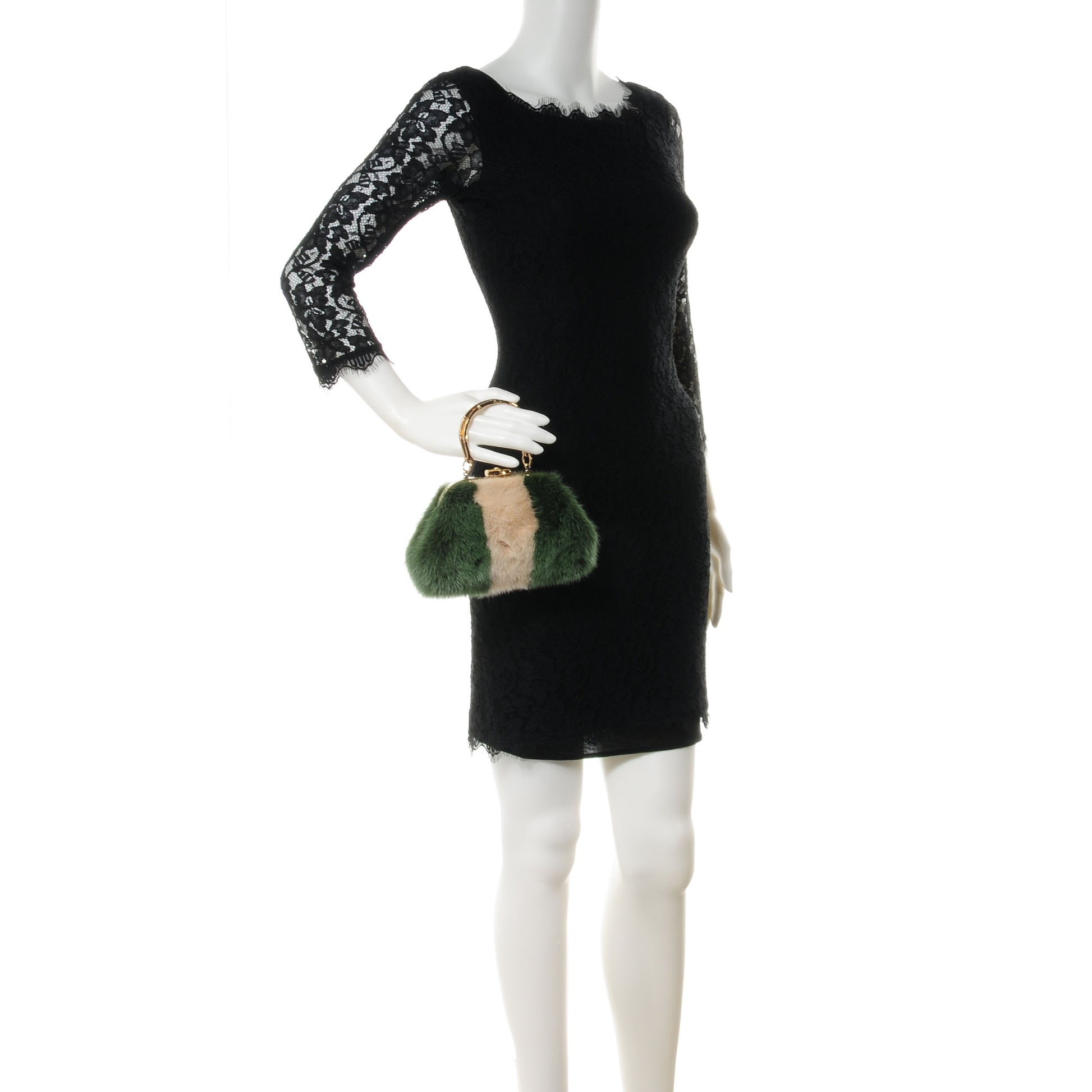 Gucci Mink Fur Bamboo Handle Tom Ford Evening Bag 2 of 7