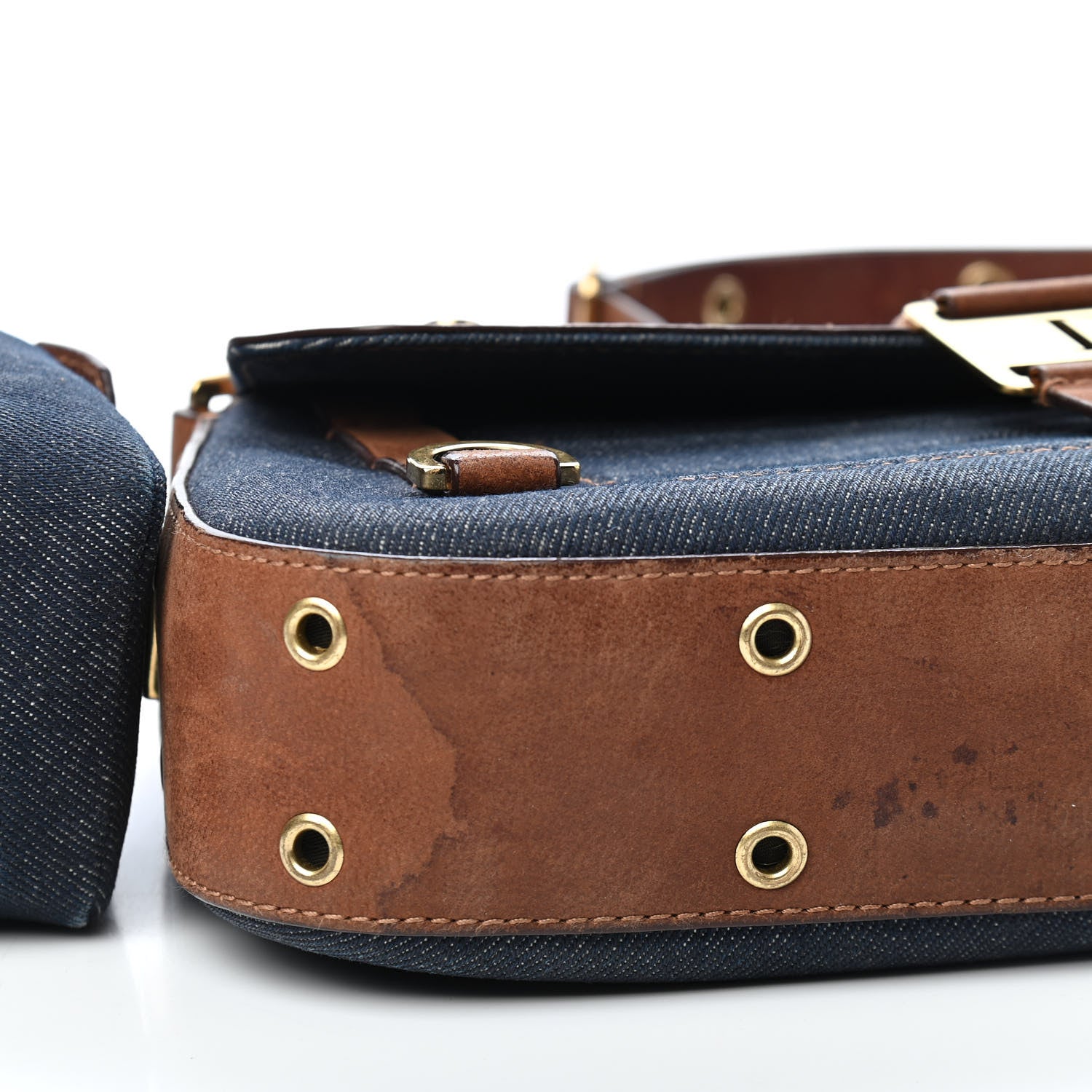 Christian Dior Denim Street Chic Shoulder Bag Blue Brown 8 of 11