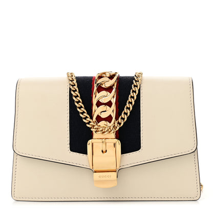 Gucci Calfskin Super Mini Sylvie Chain Shoulder Bag White 1 of 10