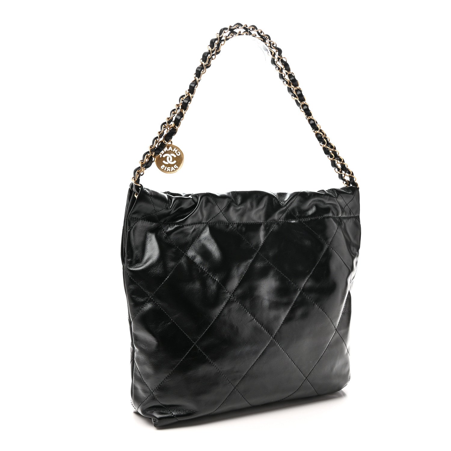 Chanel Shiny Calfskin Quilted Small Chanel 22 Black 4 of 11