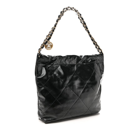 Chanel Shiny Calfskin Quilted Small Chanel 22 Black 4 of 11