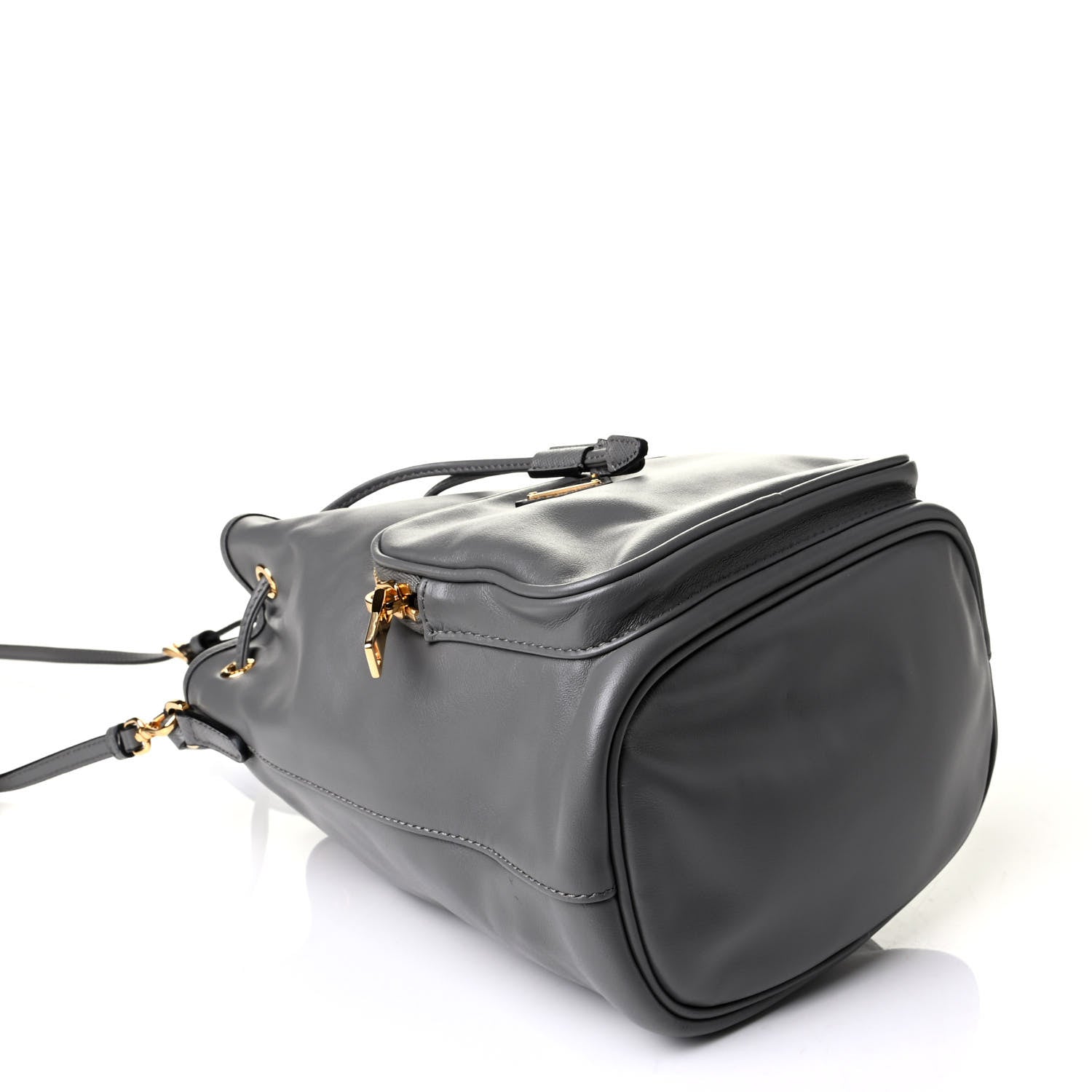 Prada Light Calfskin Saffiano Mini Bucket Crossbody Bag Marmo 3 of 5