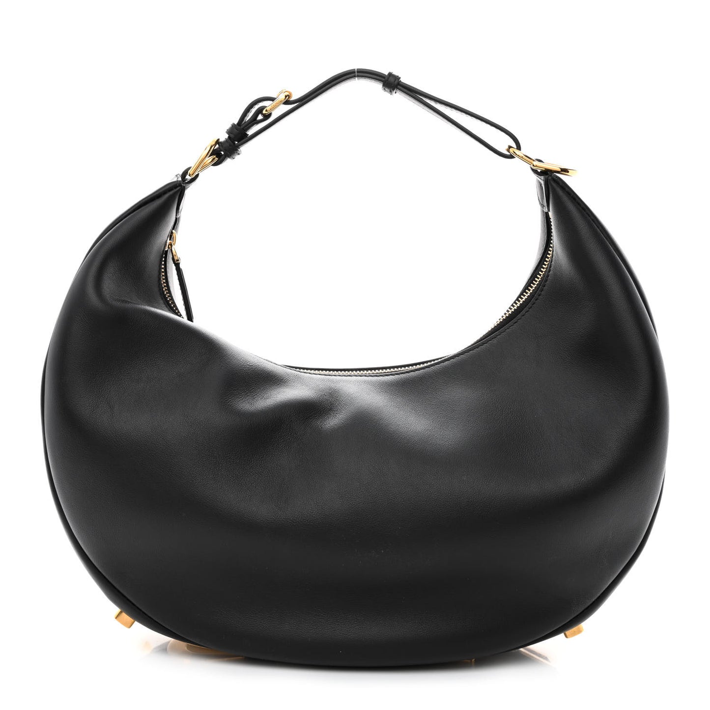 Vitello Grace Matte Medium Fendigraphy Hobo Bag Black