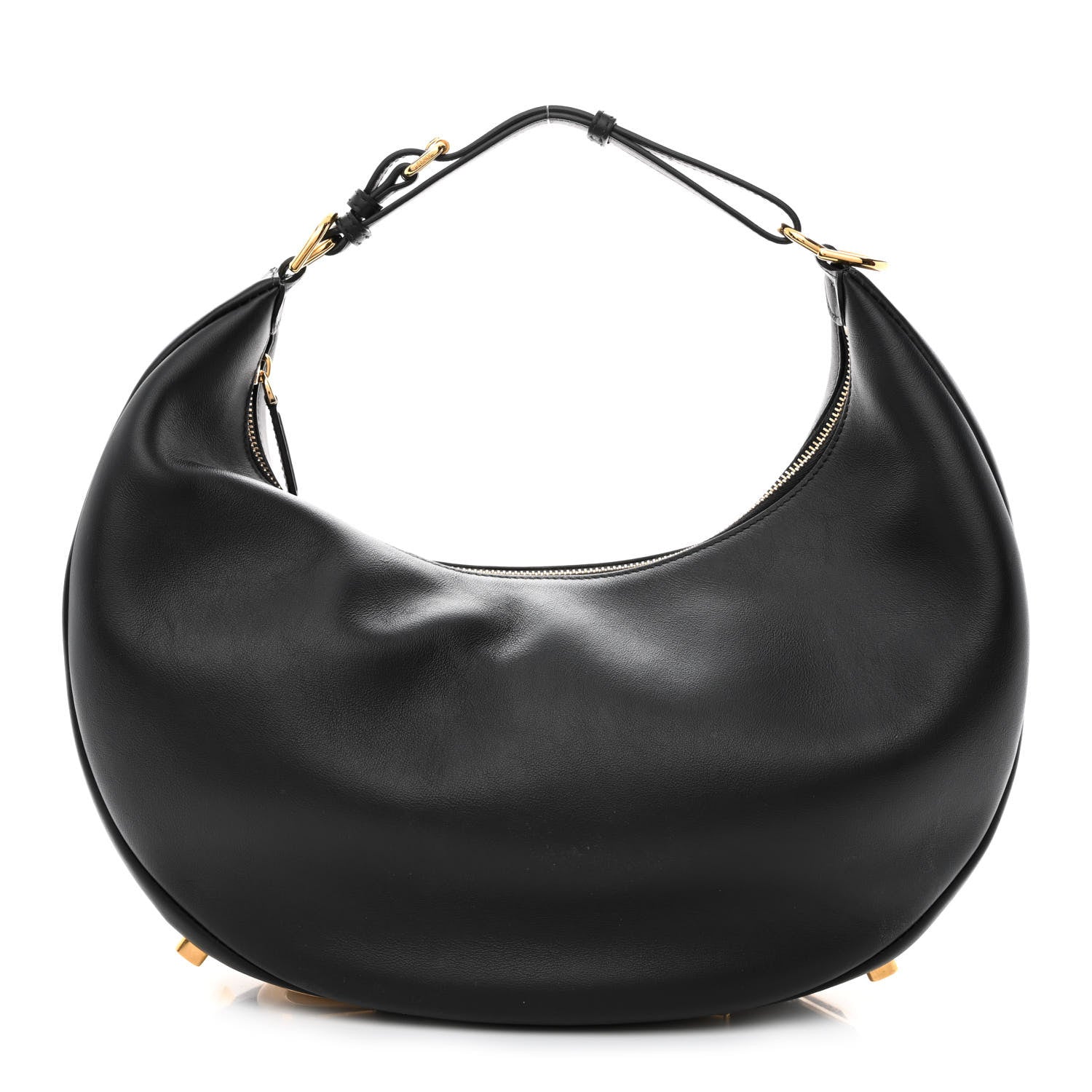 Fendi Vitello Grace Matte Medium Fendigraphy Hobo Bag Black 1 of 13