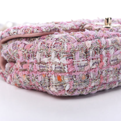 Chanel Tweed Mini Pearl Handle Flap Pink Beige Orange Ecru 7 of 10