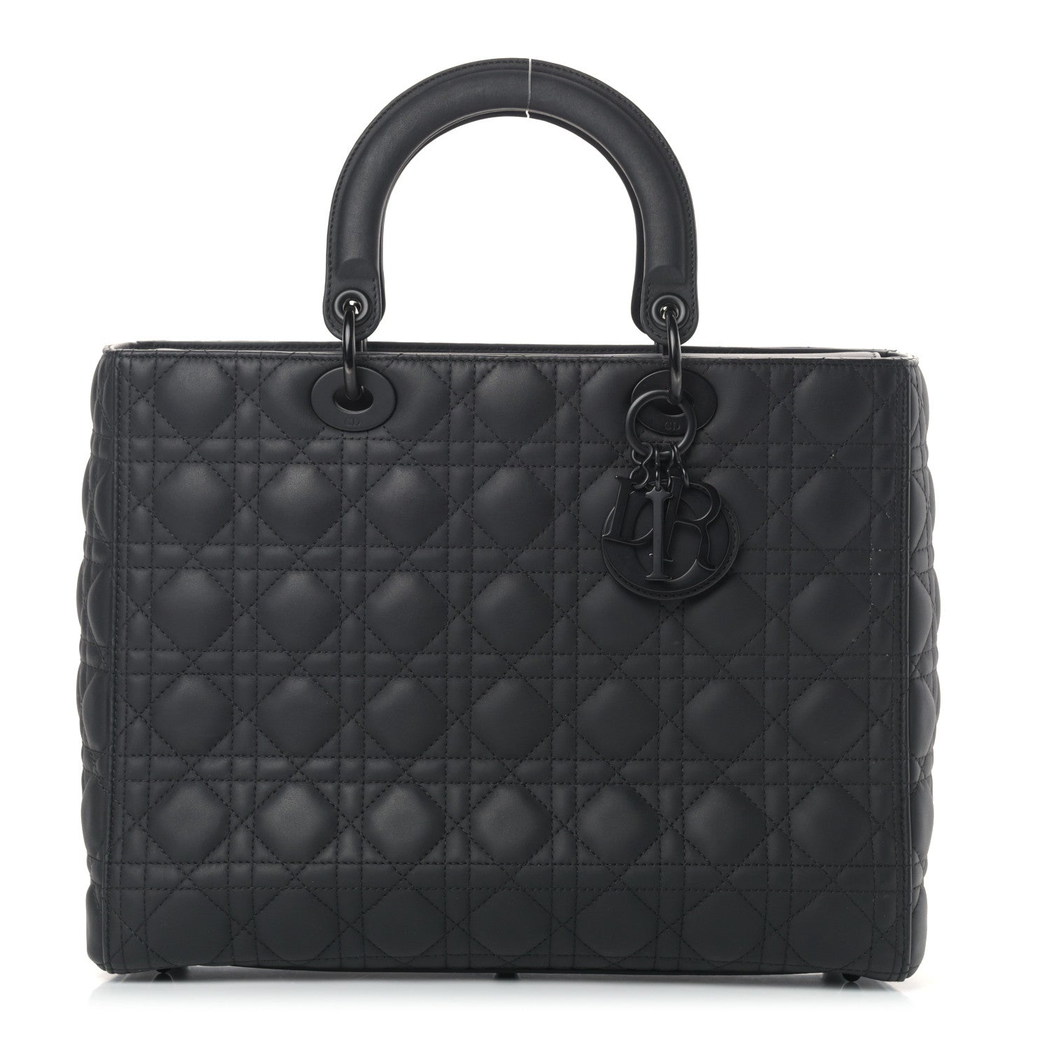 Christian Dior Ultra Matte Calfskin Cannage Large Lady Dior Black 1 of 15