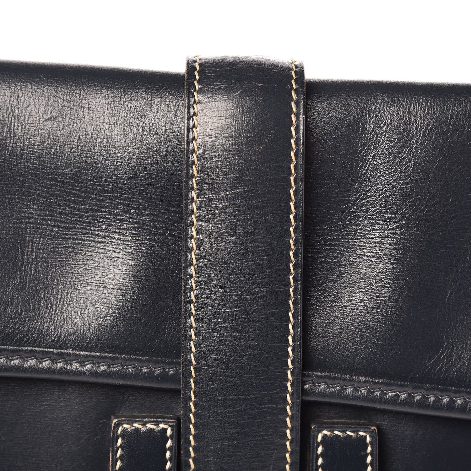 Hermes Box Calf Jige PM Clutch Bleu Marine 12 of 25