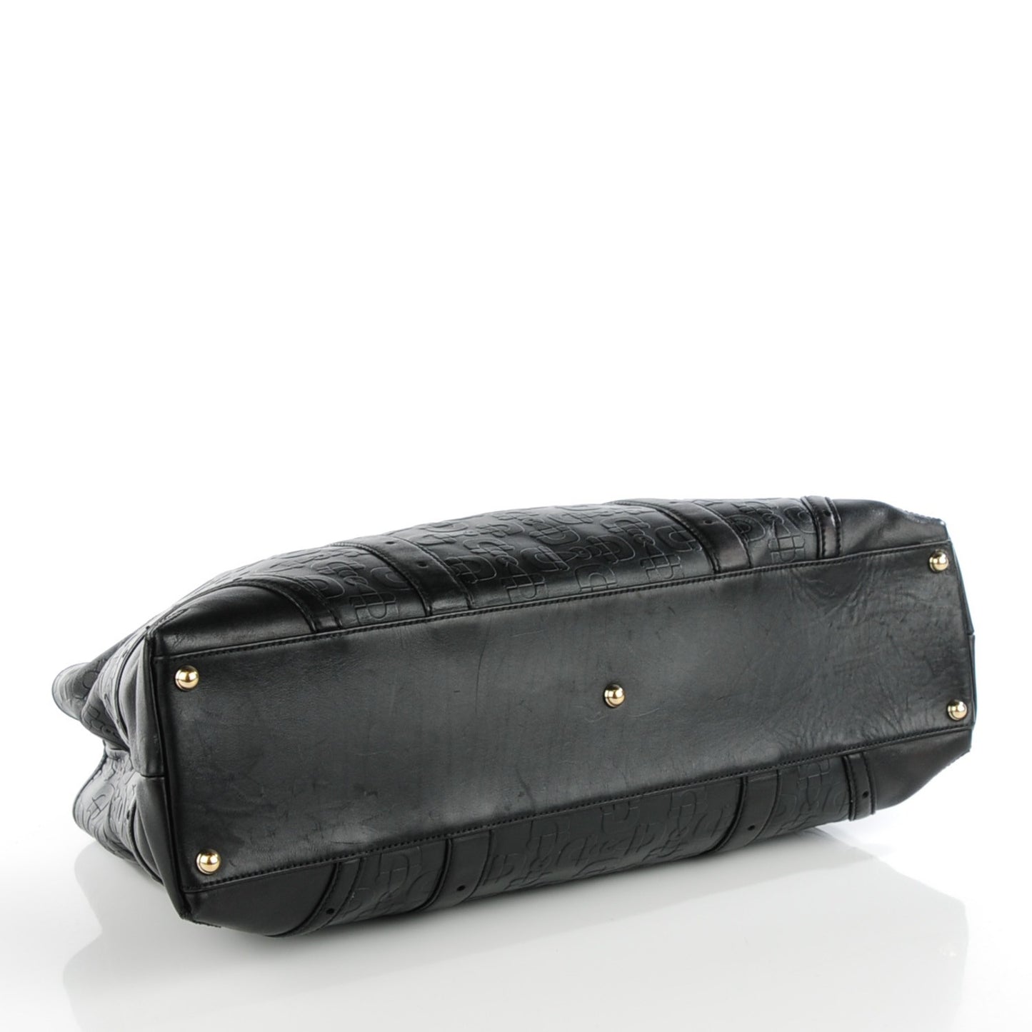 Calfskin Horsebit Embossed Glam Shoulder Bag Black