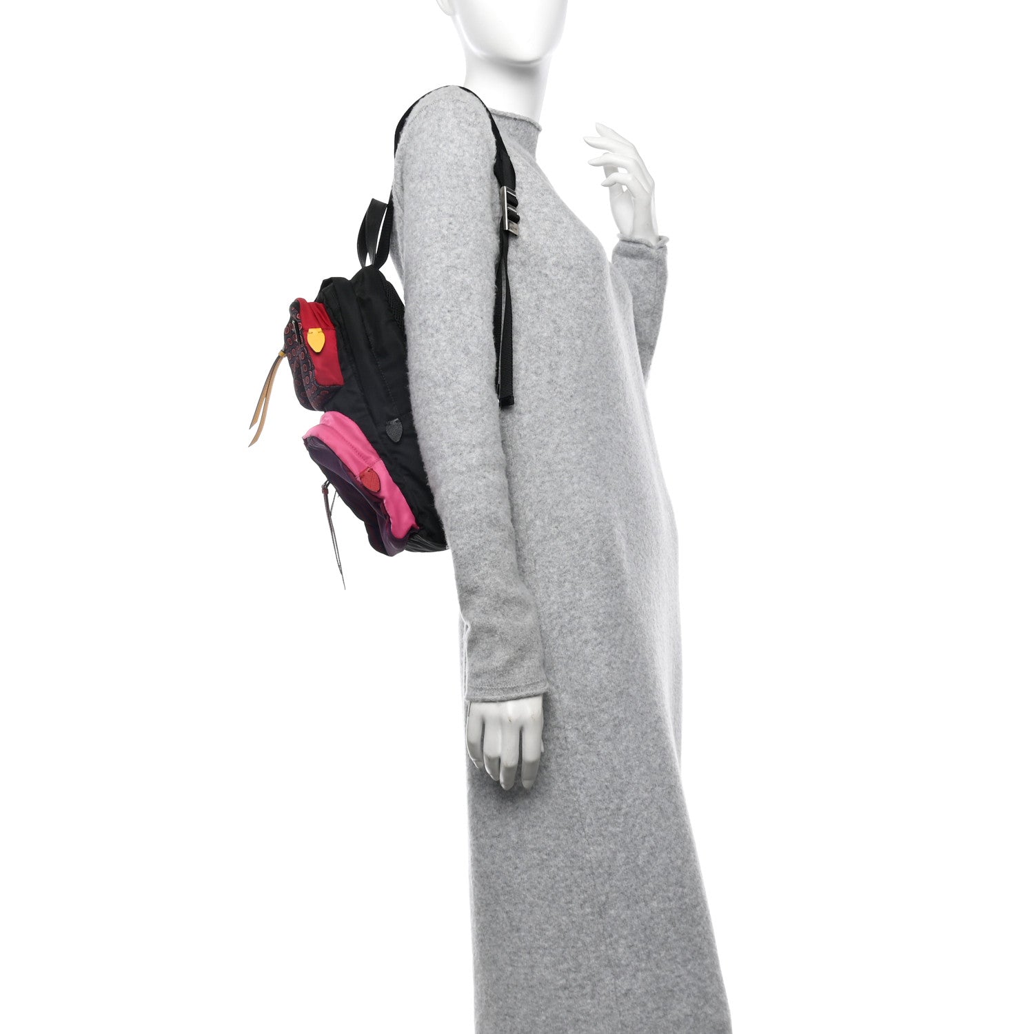 Prada Tessuto Stampato Nylon Otta Print Sling Backpack Pink Multicolor 3 of 10