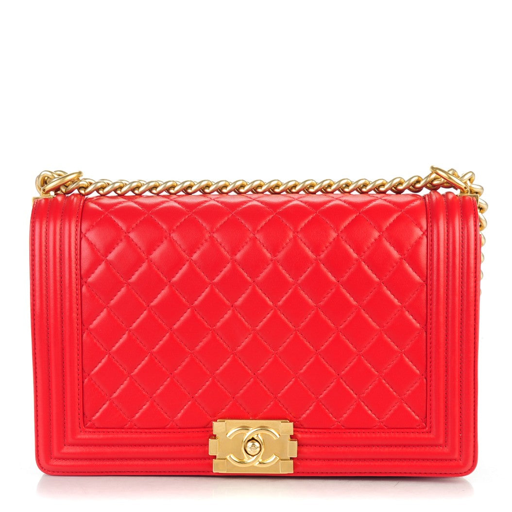 Chanel Lambskin Quilted New Medium Boy Flap Red 1 of 8