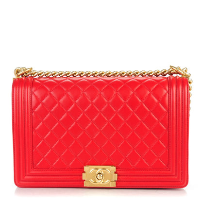 Chanel Lambskin Quilted New Medium Boy Flap Red 1 of 8