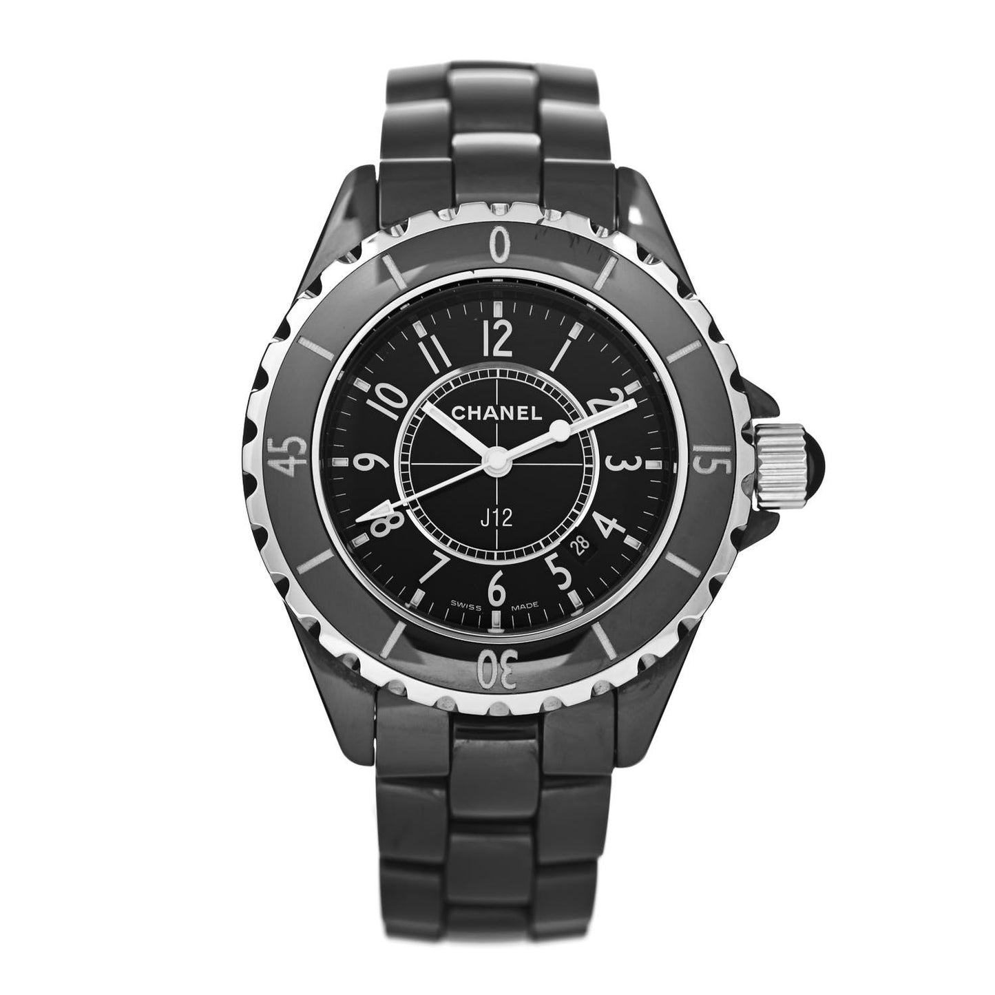 Stainless Steel Ceramic 33mm J12 Quartz Watch Black