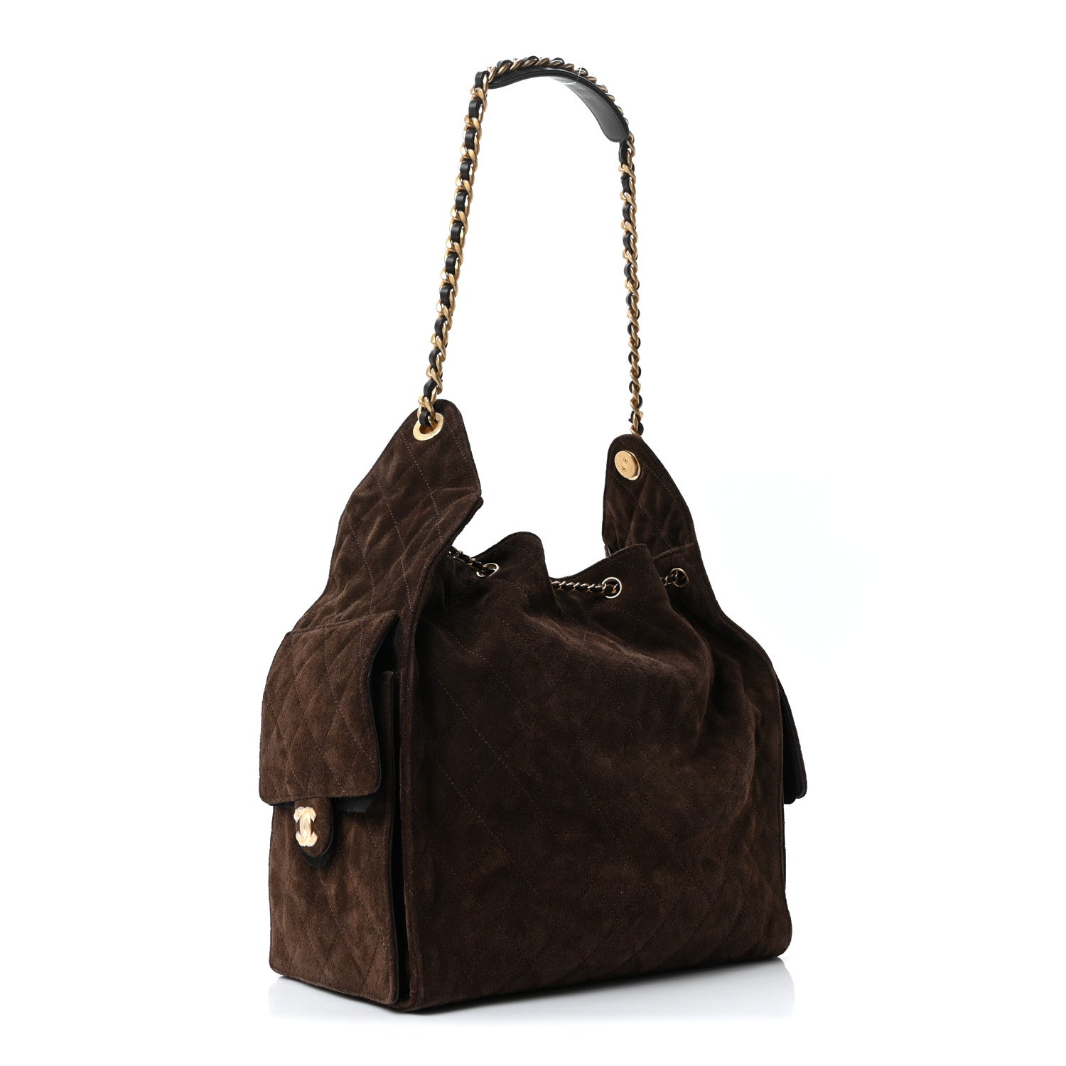 Chanel Suede Quilted Medium Chanel 25 Handbag Dark Brown 4 of 11