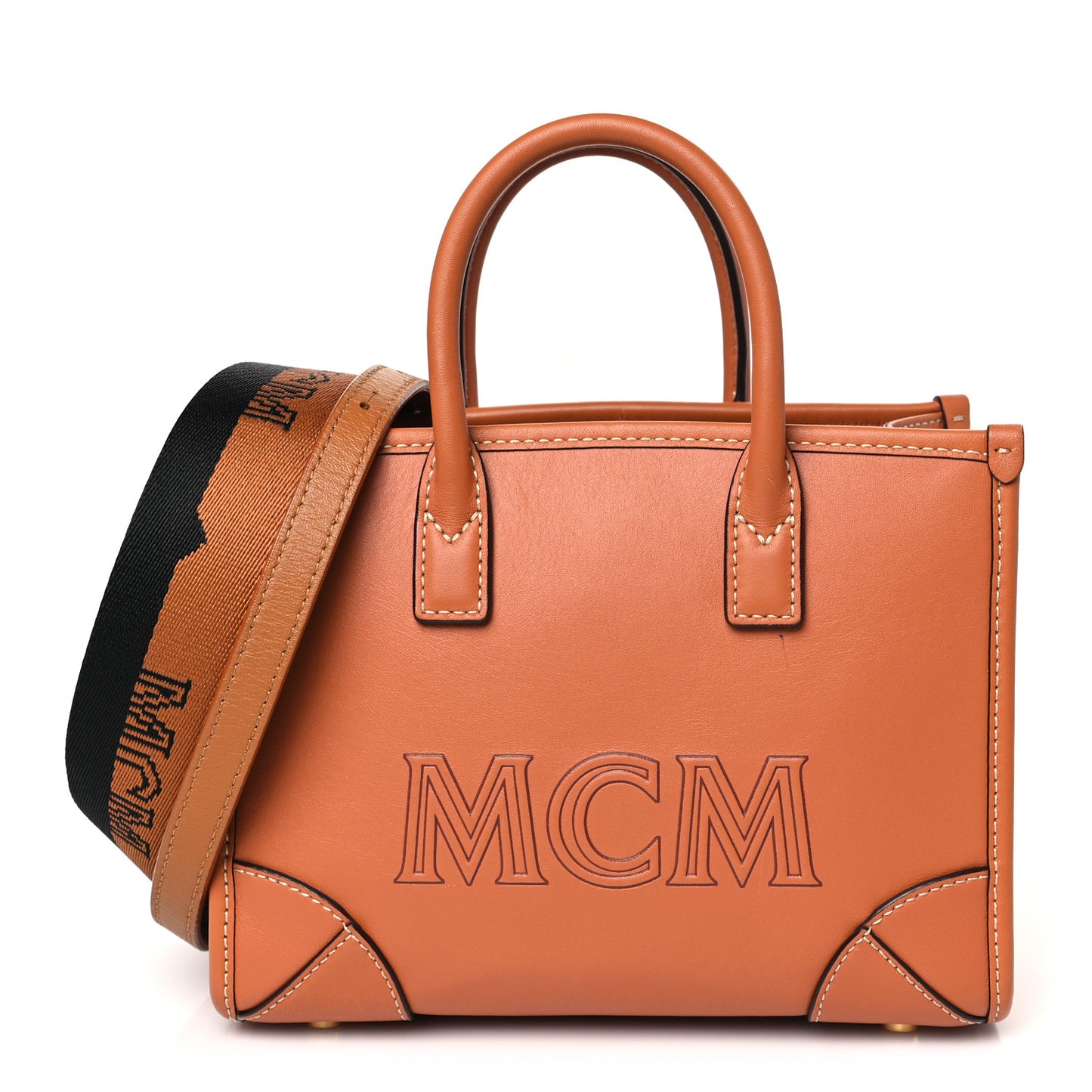 Calfskin Mini Munchen Tote Cognac