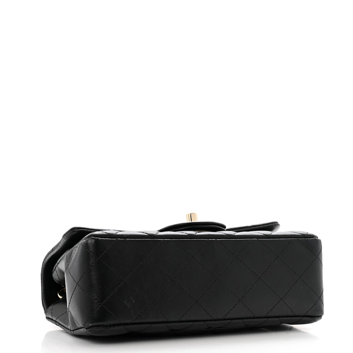 Lambskin Quilted Mini Rectangular Flap Black
