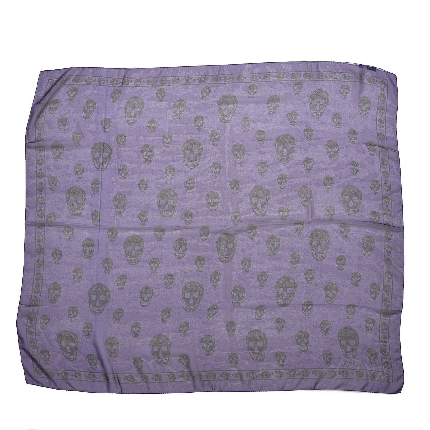 Wool Silk Cashmere Skull Scarf Purple