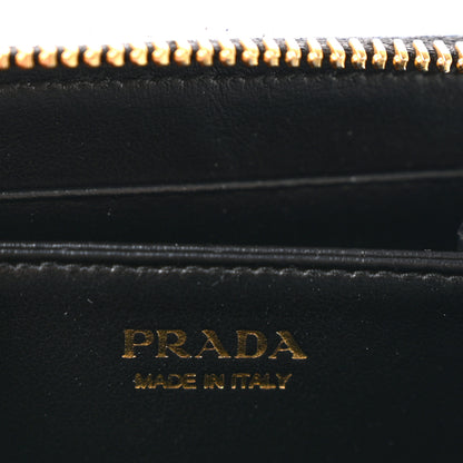 Prada Vitello Move Triangle Logo Zip Coin Purse Black 6 of 9