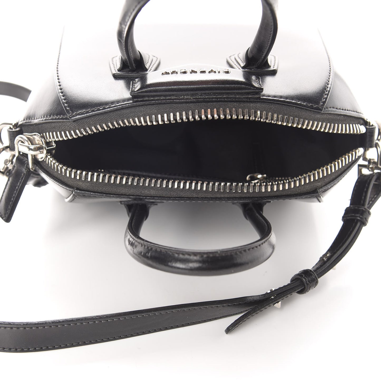 Shiny Lord Calfskin Mini Antigona Black