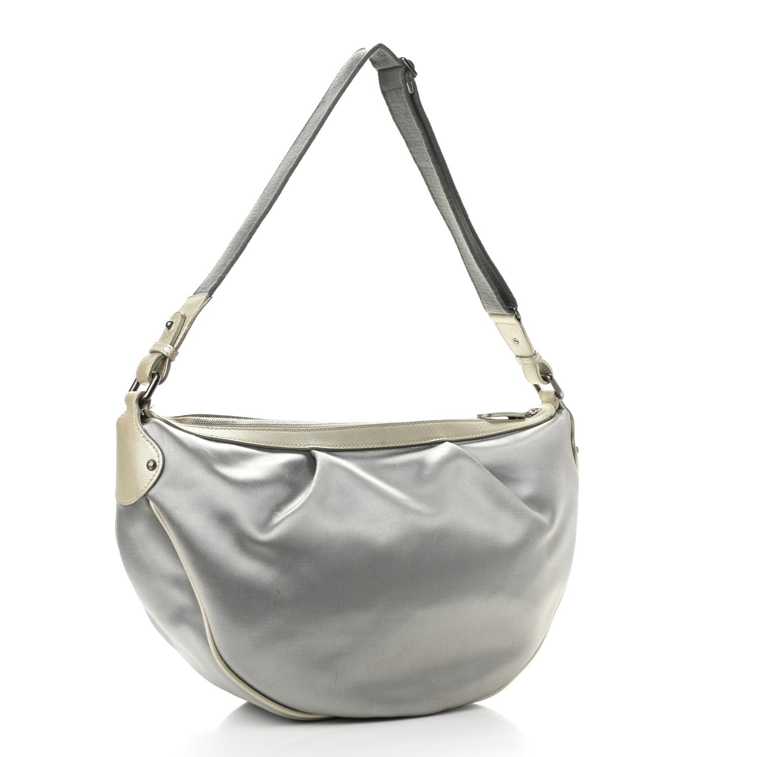 Chanel Satin Caviar CC Hobo Silver 3 of 12
