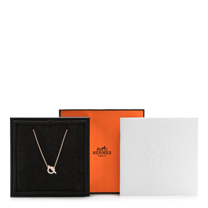Hermes 18K Rose Gold Diamond Finesse Pendant Necklace 5 of 5